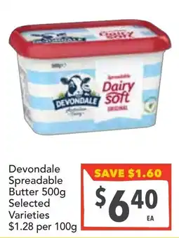 Supa Valu Devondale Spreadable Butter offer