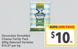 Supa Valu Devondale Shredded Cheese Family Pack offer