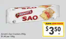 Supa Valu Arnott's Sao Crackers offer