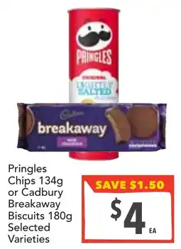 Supa Valu Pringles Chips or Cadbury Breakaway Biscuits offer
