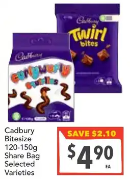 Supa Valu Cadbury Bitesize Selected Varieties offer