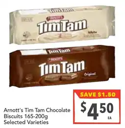 Supa Valu Arnott's Tim Tam Chocolate Biscuits Selected Varieties offer