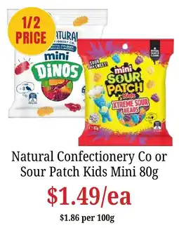 Farmer Jack's Natural Confectionery Co mini Dinos or Sour Patch Kids Mini offer