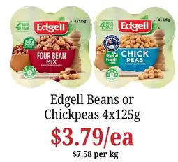 Farmer Jack's Edgell Beans or Chickpeas offer