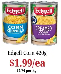 Farmer Jack's Edgell Corn offer