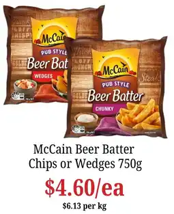 Farmer Jack's McCain Beer Batter Chips or Wedges offer