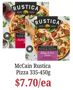 Farmer Jack's McCain Rustica Pizza offer