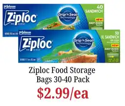 Farmer Jack's Ziploc Food Storage Bags offer