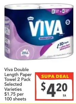 Supa Valu Viva Double Length Paper Towel offer