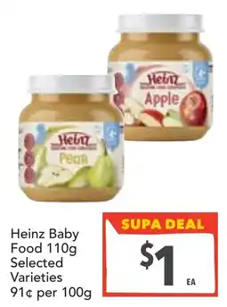 Supa Valu Heinz Baby Food Selected Varieties offer