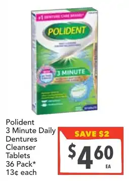 Supa Valu Polident 3 Minute Daily Dentures Cleanser Tablets offer