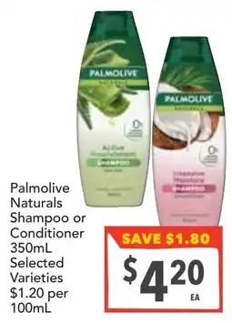 Supa Valu Palmolive Naturals Shampoo or Conditioner offer
