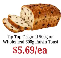 Farmer Jack's Tip Top Original Raisin Toast offer