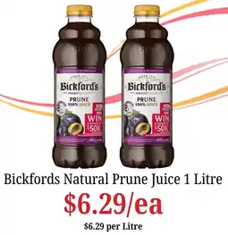 Farmer Jack's Bickfords Natural Prune Juice offer