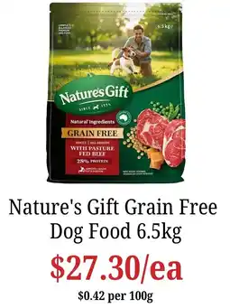 Farmer Jack's Nature's Gift Grain Free Dog Food offer