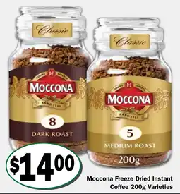 Friendly Grocer Moccona Freeze Dried Instant Coffee 200g Varieties offer