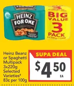 Supa Valu Heinz Bean or Spaghetti Multipack offer