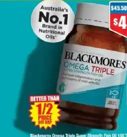 Chemist Warehouse Blackmores Omega Triple Super Strength Fish Oil offer