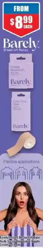 Chemist Warehouse Barely Instant Breast Lift Tape Nude 5m or Disposable Nipple Covers 10 Pack offer