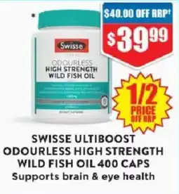 Chemist Warehouse Swisse Ultiboost Odourless High Strength Wild Fish Oil offer