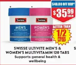 Chemist Warehouse Swisse Ultivite Men's & Women's Multivitamin offer