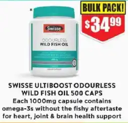 Chemist Warehouse Swisse Ultiboost Odourless Wild Fish Oil offer