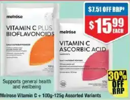 Chemist Warehouse Melrose Vitamin C + 100g-125g Assorted Variants offer