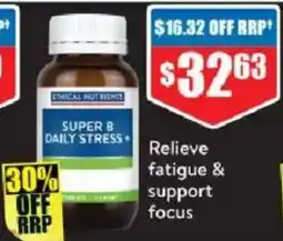 Chemist Warehouse Ethical Nutrients Super B Daily Stress offer