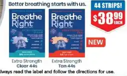 Chemist Warehouse Breathe Right Extra Strength Clear 44s offer