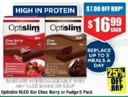 Chemist Warehouse Optislim VLCD Bar Choc Berry or Fudge offer