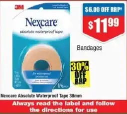 Chemist Warehouse Nexcare Absolute Waterproof Tape offer