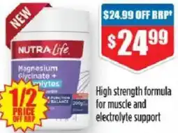 Chemist Warehouse Nutra Life Magnesium Glycinate + Electrolytes offer