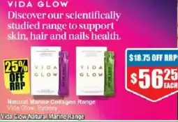 Chemist Warehouse Vida Glow Natural Marine Range offer