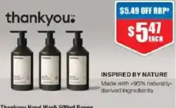 Chemist Warehouse Thankyou Hand Wash 500ml Range offer