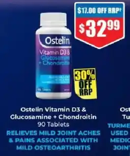 Chemist Warehouse Ostelin Vitamin D3 & Glucosamine + Chondroitin offer