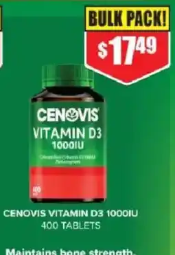 Chemist Warehouse Cenovis Vitamin D3 1000IU offer