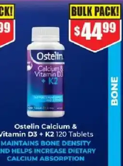 Chemist Warehouse Ostelin Calcium & Vitamin D3 + K2 offer