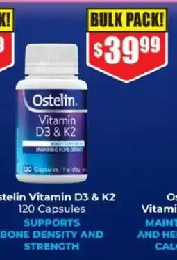 Chemist Warehouse Ostelin Vitamin D3 & K2 offer