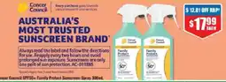 Chemist Warehouse Cancer Council Family Protect Sunscreen Spray offer