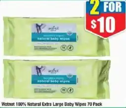 Chemist Warehouse Wotnot 100% Natural Extra Large Baby Wipes offer