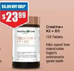 Chemist Warehouse Healthy Care Creatine+ K2 + D3 offer