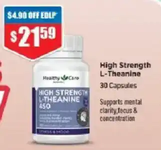 Healthy Care High Strength L-Theanine