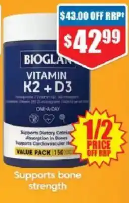 Chemist Warehouse Bioglan Vitamin K2 + D3 offer