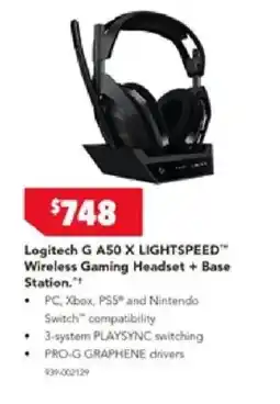 Harvey Norman Logitech G A50 X LIGHTSPEED Wireless Gaming Headset + Base Station offer
