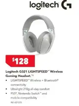 Harvey Norman Logitech G321 LIGHTSPEED Wireless Gaming Headset offer