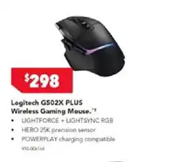 Harvey Norman Logitech G502X PLUS Wireless Gaming Mouse offer