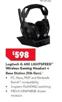 Harvey Norman Logitech G A50 LIGHTSPEED Wireless Gaming Headset + Base Station (5th Gen). offer