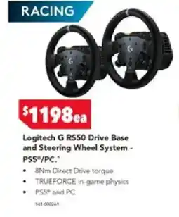 Harvey Norman Logitech G RS50 Drive Base and Steering Wheel System offer