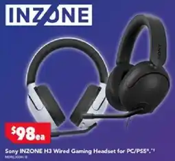 Harvey Norman Sony INZONE H3 Wired Gaming Headset offer