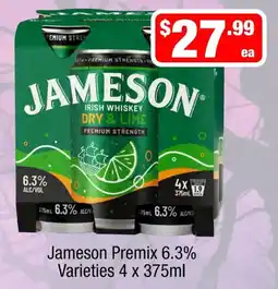 Liquor Stax Jameson Premix 6.3% Varieties offer